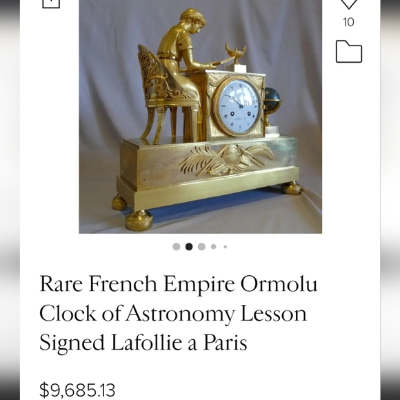 Unrestored Early-19th Century French Empire Dorè Bronze Ormolu Clock circa 1810 - Picture 2 of 3